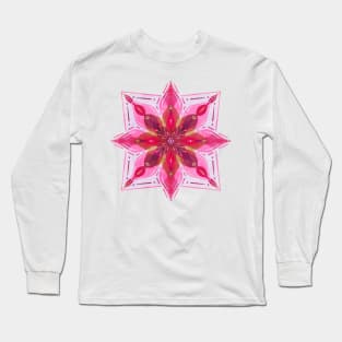 Pink Distressed Mandala Long Sleeve T-Shirt